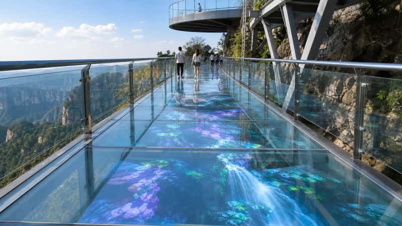 Glass Walkway Interactive Display